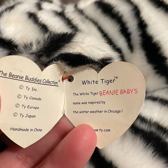 2000 Ty Beanie Buddy Blizzard the White Tiger Excellent Condition 18” Vintage - Picture 4 of 10